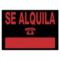 CARTEL "SE ALQUILA" 350X250 MM PVC NEGRO ARCHIVO 2000 6168 NE (Espera 4 dias) en Huesoi